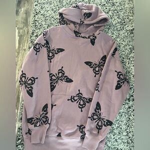 Wild Fable butterfly pattern oversized hoodie, size XS, lavender color